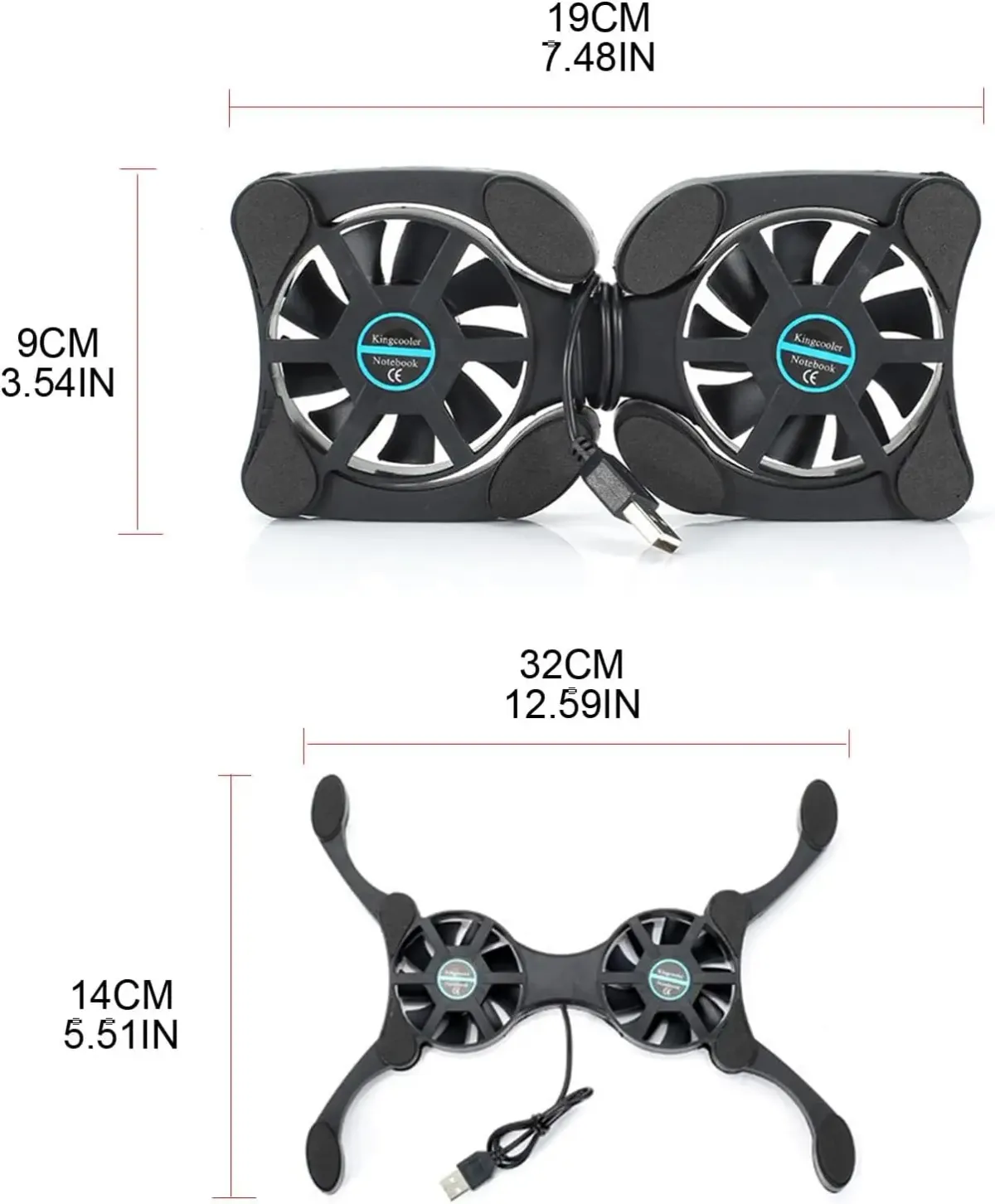Ultra Slim USB Laptop Cooling Pad for 7-15" Laptops - Low Noise, Portable, Prevents Overheating, Gaming & Everyday Use showcase 11