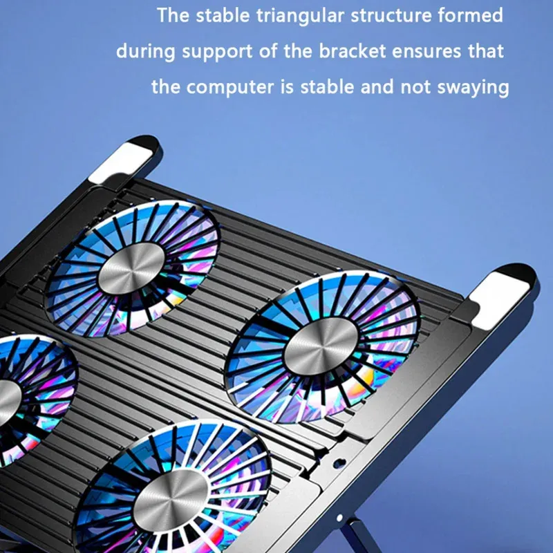 Adjustable Foldable Laptop Cooler Stand with 4 Fans, Portable Cooling Pad for 13-17.3 Inch Notebooks, Lightweight and Ergonomic Design for Gaming and Work showcase 4