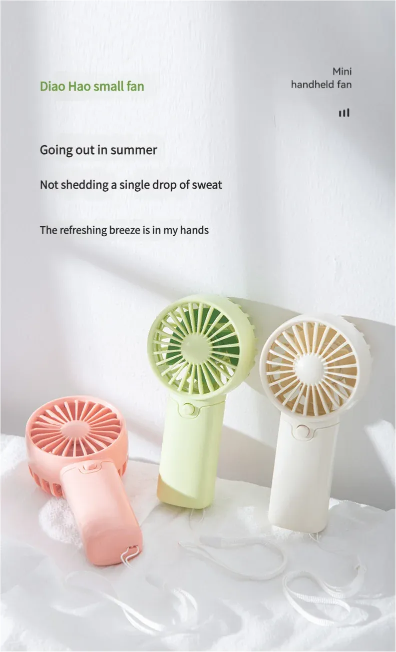 MEET SUN Portable Mini Fan, Creative Lightweight Handheld Pocket Fan, Convenient AA Battery Air Cooler for Personal Use, Travel, Office, Outdoor showcase 1
