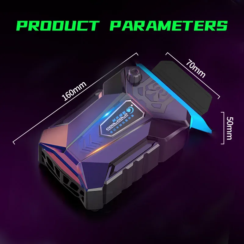COOLCOLD Portable Vacuum Laptop Cooler USB External Extracting Cooling Fan for 15-17 Inch Notebooks - Fast Cooling, Game Style Design thumbnail 5