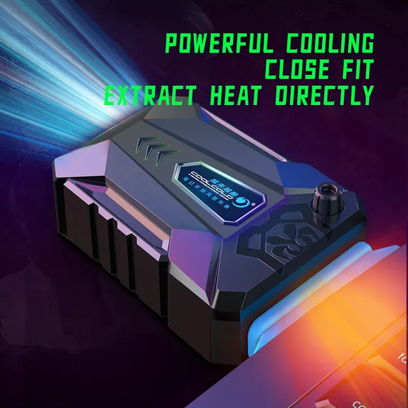 COOLCOLD Portable Vacuum Laptop Cooler USB External Extracting Cooling Fan for 15-17 Inch Notebooks - Fast Cooling, Game Style Design thumbnail 2