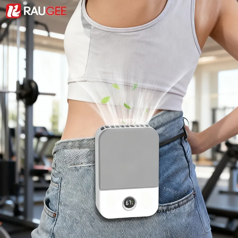 Portable Waist Fan with Lanyard - 3-Speed Bladeless Neck Fan, USB Rechargeable 2000mAh, LED Display for Outdoor Cooling thumbnail 1