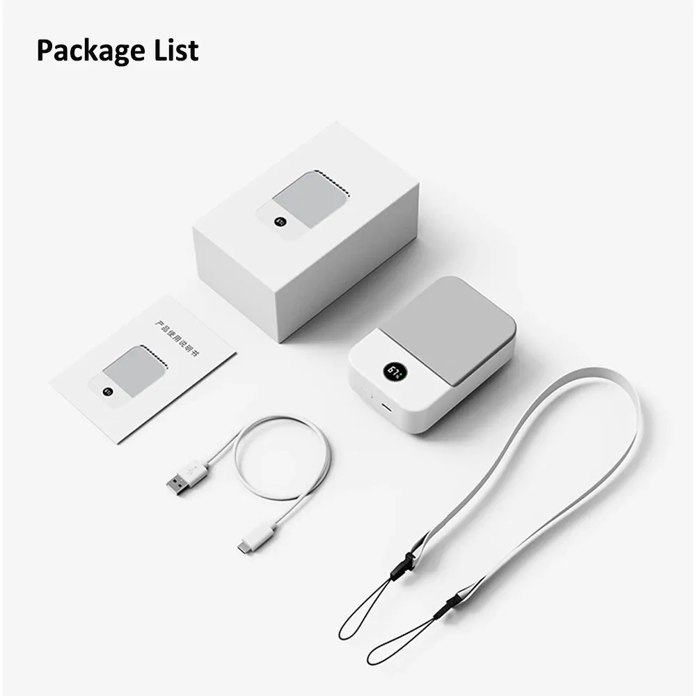 Portable Waist Fan with Lanyard - 3-Speed Bladeless Neck Fan, USB Rechargeable 2000mAh, LED Display for Outdoor Cooling showcase 11