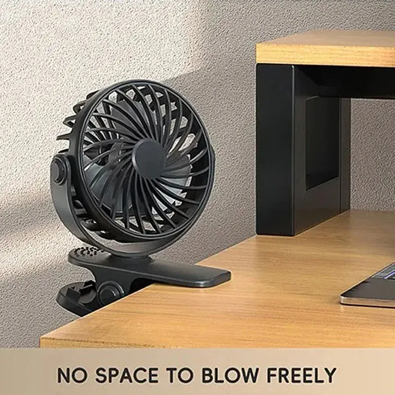 Rechargeable Portable Electric Fan with 720° Rotation, Clip-On Design, Built-in Night Light - Ideal for Outdoor Camping, Strollers, and Home Office showcase 6
