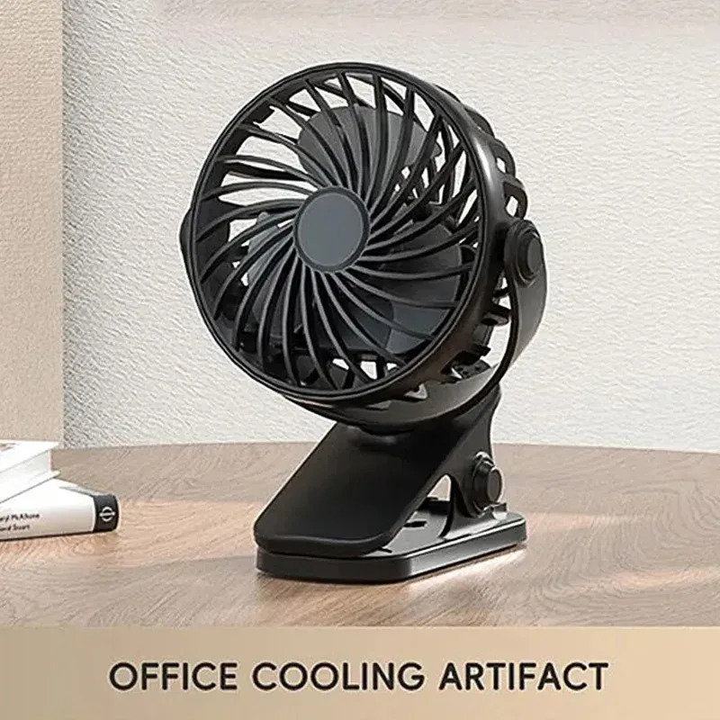 Rechargeable Portable Electric Fan with 720° Rotation, Clip-On Design, Built-in Night Light - Ideal for Outdoor Camping, Strollers, and Home Office thumbnail 4