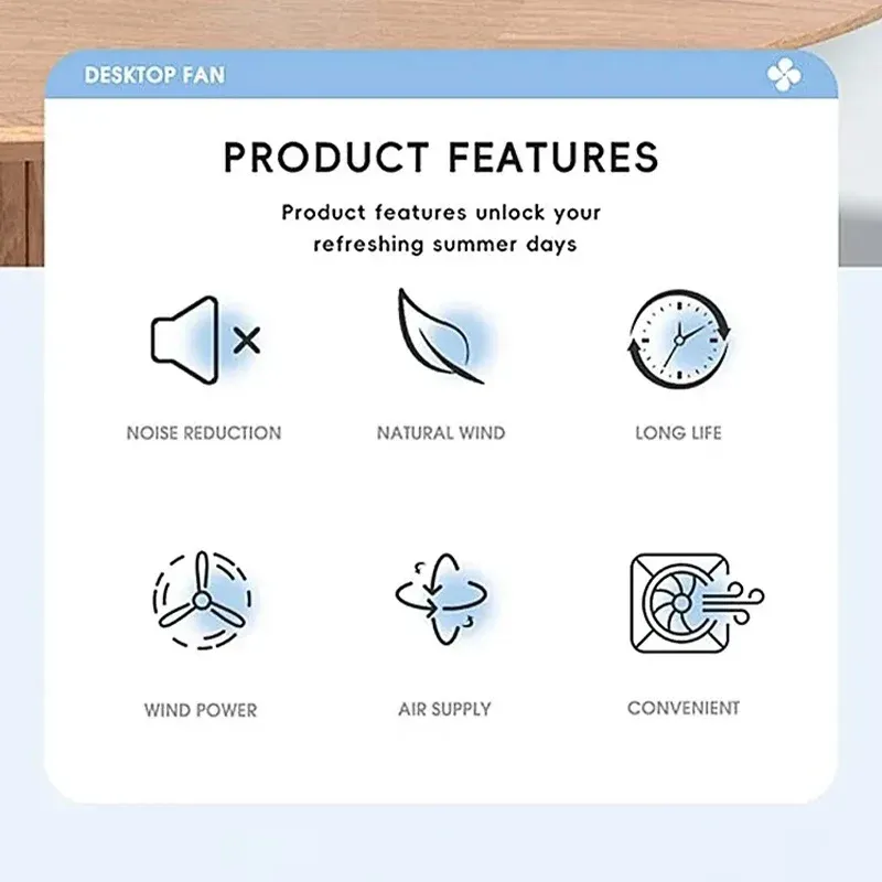 Rechargeable Portable Electric Fan with 720° Rotation, Clip-On Design, Built-in Night Light - Ideal for Outdoor Camping, Strollers, and Home Office showcase 11
