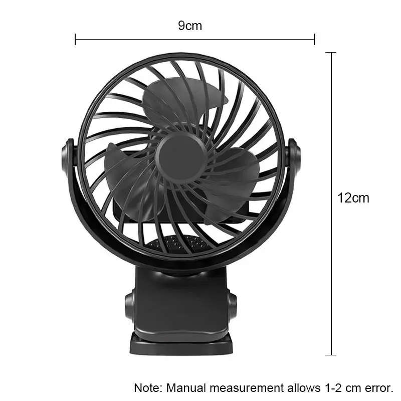Rechargeable Portable Electric Fan with 720° Rotation, Clip-On Design, Built-in Night Light - Ideal for Outdoor Camping, Strollers, and Home Office showcase 12