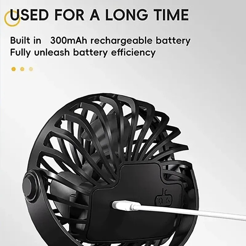 Rechargeable Portable Electric Fan with 720° Rotation, Clip-On Design, Built-in Night Light - Ideal for Outdoor Camping, Strollers, and Home Office showcase 4
