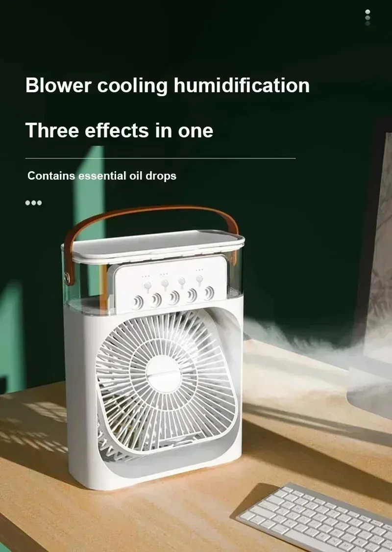 Portable 3-in-1 Air Cooler Fan Humidifier with 7 Color LED Night Light - Personal AC for Home & Office showcase 6
