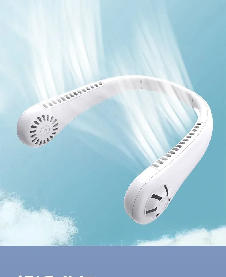 Portable Bladeless Neck Fan 2025 - Rechargeable Mini Air Cooler with 3 Speed Settings, Hands-Free Design for Summer Sports & Outdoor Use showcase 1
