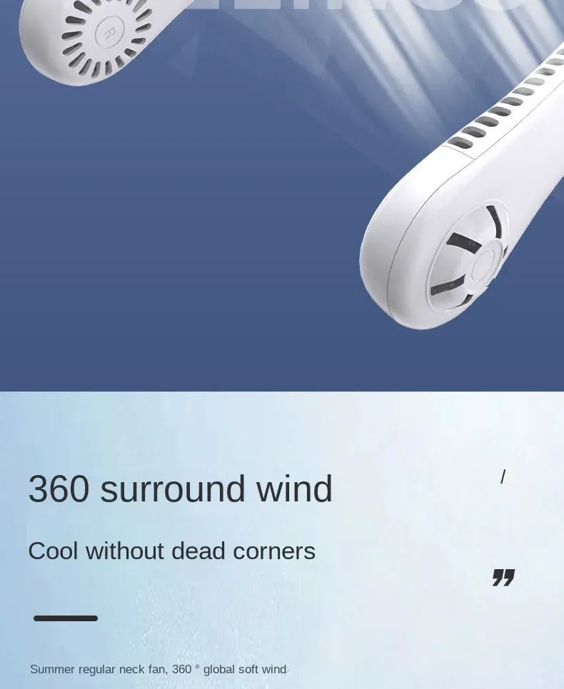 Portable Bladeless Neck Fan 2025 - Rechargeable Mini Air Cooler with 3 Speed Settings, Hands-Free Design for Summer Sports & Outdoor Use showcase 3