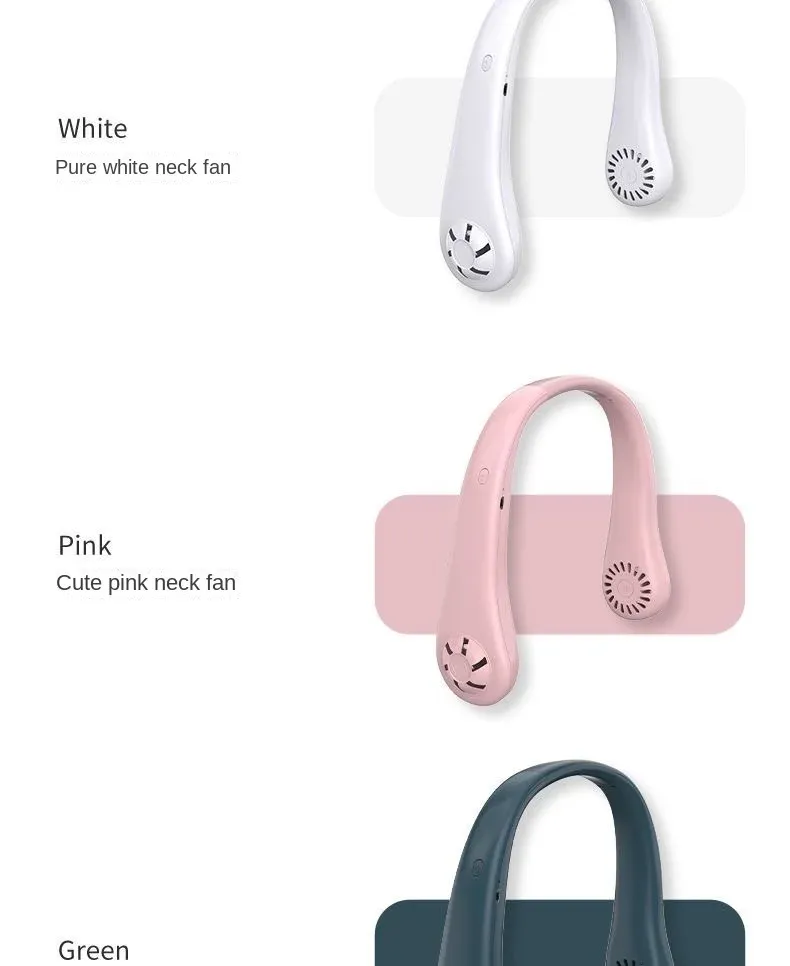 Portable Bladeless Neck Fan 2025 - Rechargeable Mini Air Cooler with 3 Speed Settings, Hands-Free Design for Summer Sports & Outdoor Use showcase 15