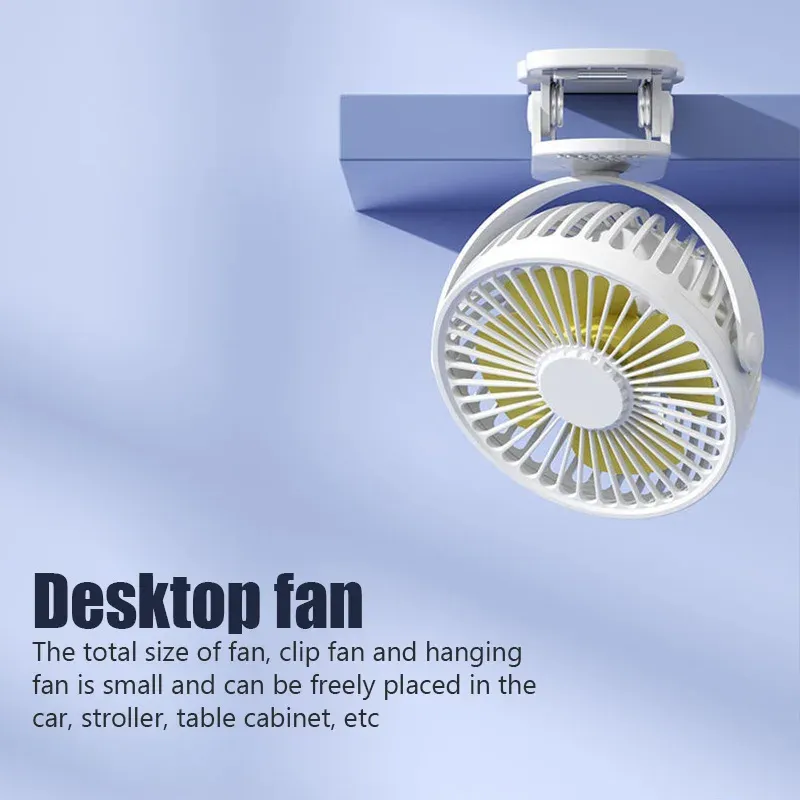 Portable Clip-On USB Fan, 3-Speed Quiet Mini Desk Fan with Air Cooler Function, Ideal for Home, Office, Strollers, and Outdoor Use showcase 2