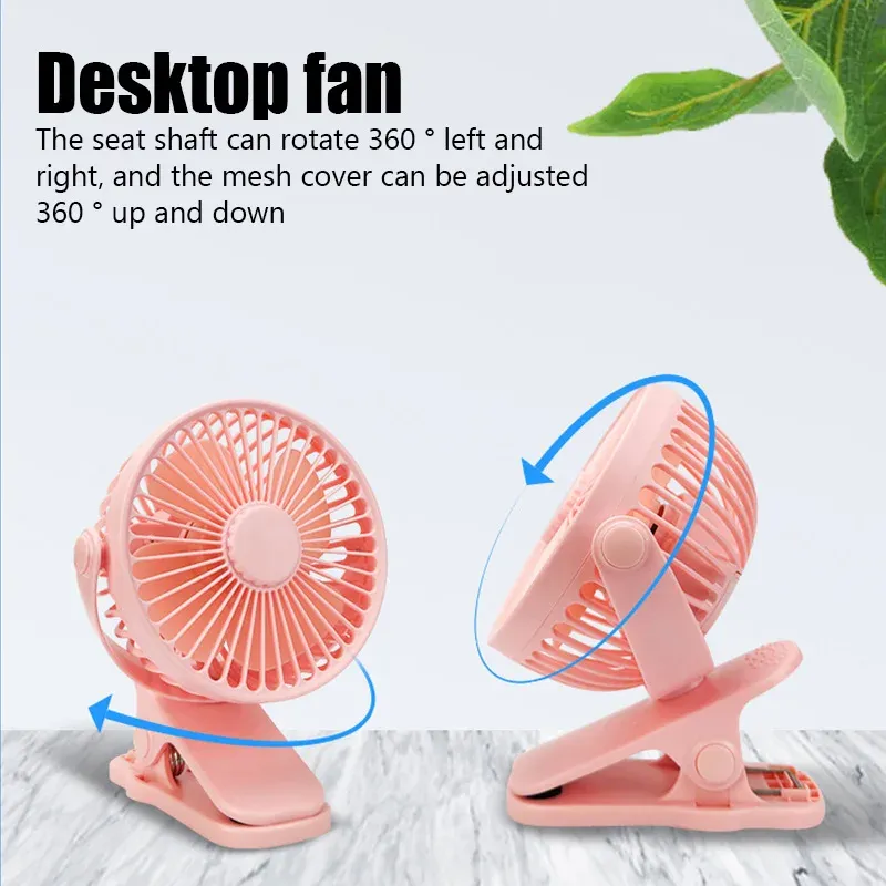 Portable Clip-On USB Fan, 3-Speed Quiet Mini Desk Fan with Air Cooler Function, Ideal for Home, Office, Strollers, and Outdoor Use showcase 4