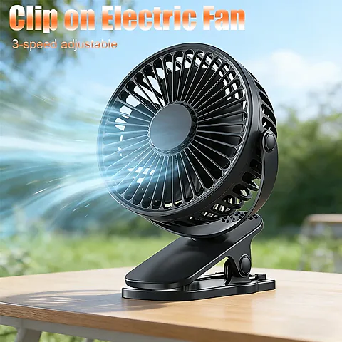 Portable Clip-On USB Fan, 3-Speed Quiet Mini Desk Fan with Air Cooler Function, Ideal for Home, Office, Strollers, and Outdoor Use