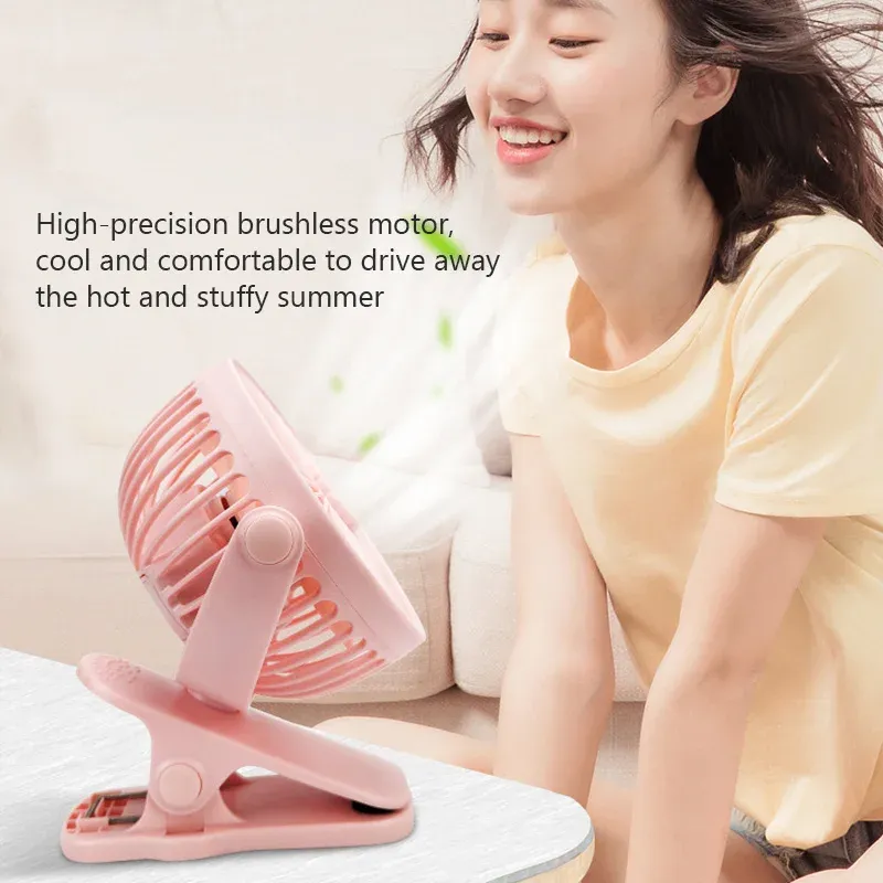 Portable Clip-On USB Fan, 3-Speed Quiet Mini Desk Fan with Air Cooler Function, Ideal for Home, Office, Strollers, and Outdoor Use showcase 8