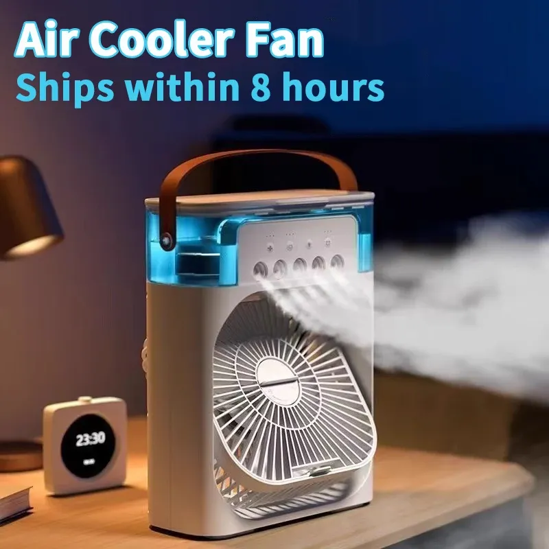 Portable 3-in-1 Mini Air Cooler Fan with Humidifier & 7-Color LED Night Light - Personal Air Conditioner for Home & Office thumbnail 1