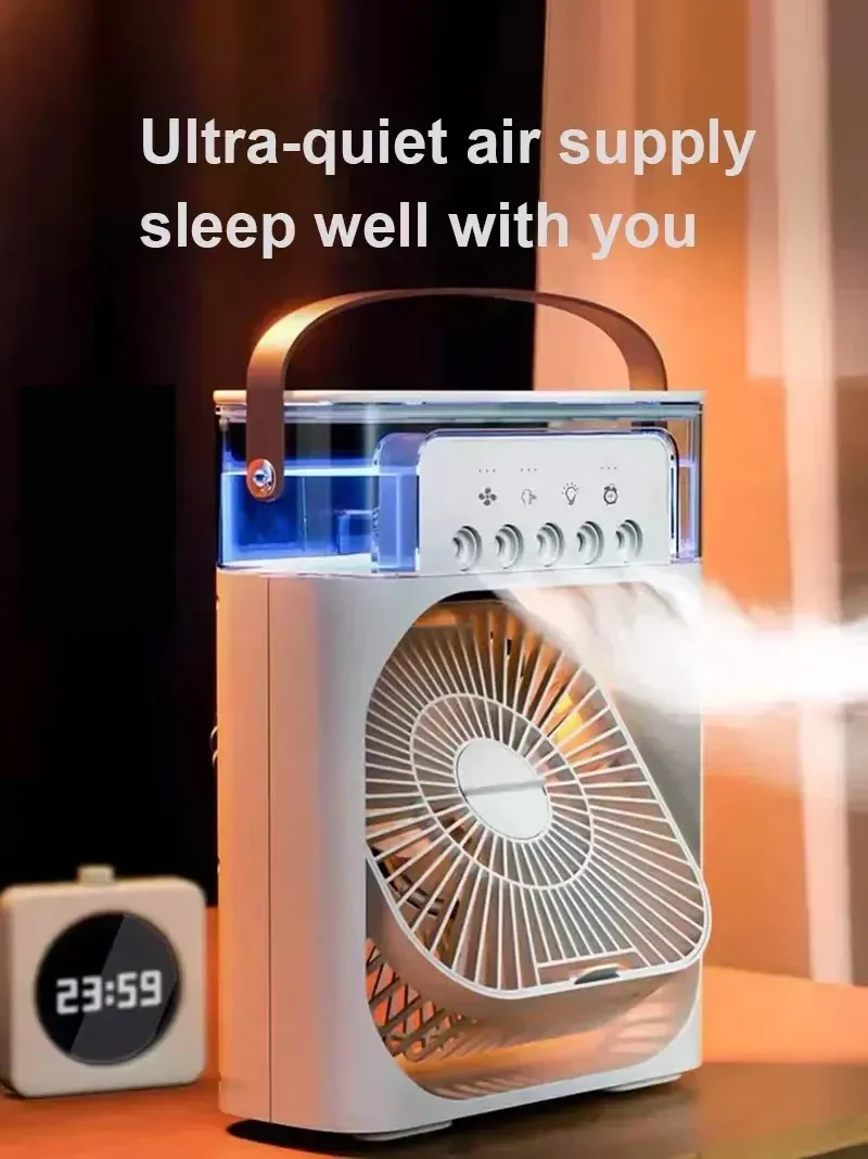 Portable 3-in-1 Mini Air Cooler Fan with Humidifier & 7-Color LED Night Light - Personal Air Conditioner for Home & Office showcase 1