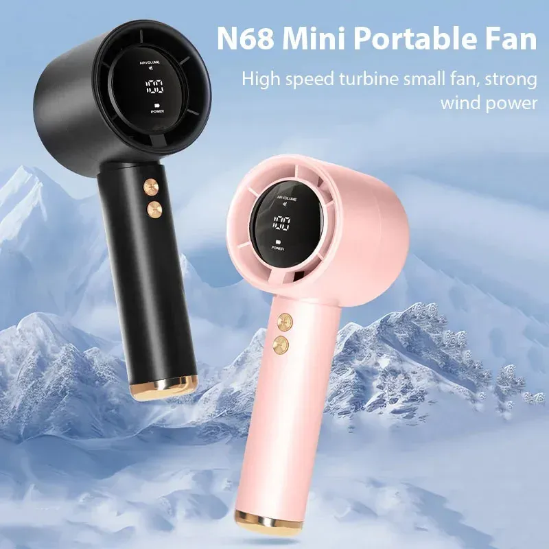 Portable Turbo Handheld Fan with 100-Speed Adjustment, High-Speed Mini Air Cooler for Home, Travel, and Outdoor Camping