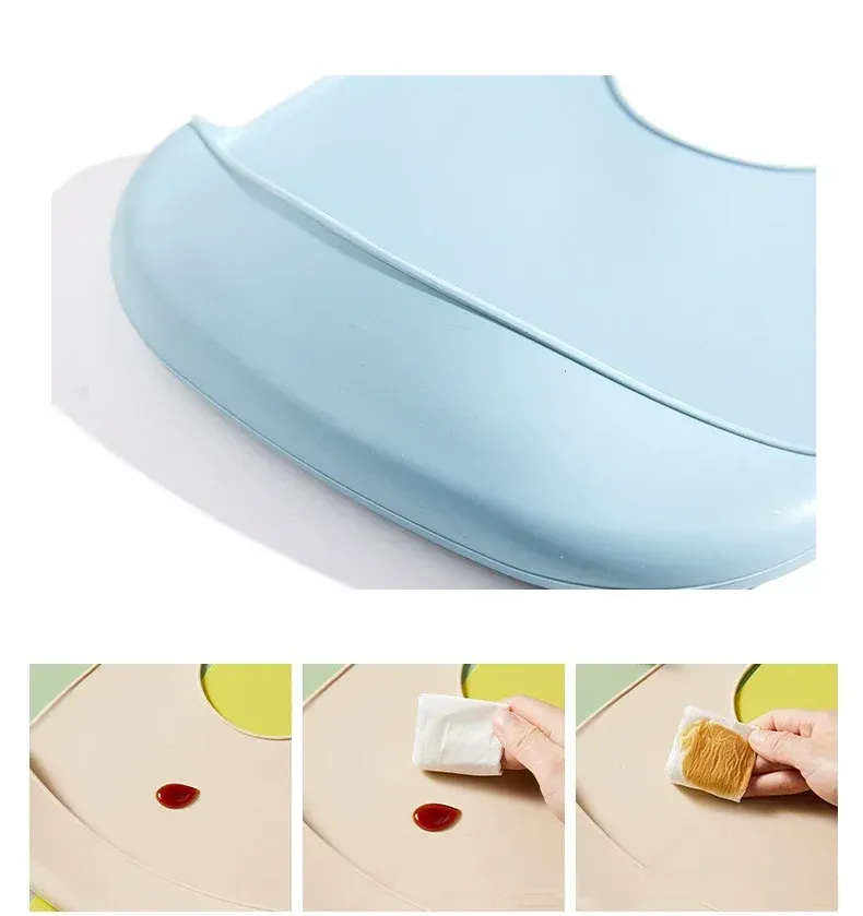 Waterproof Silicone Baby Bibs with Banana Design - Soft, Edible, Adjustable Feeding Apron for Newborns & Infants, Prevents Drool & Mess showcase 3