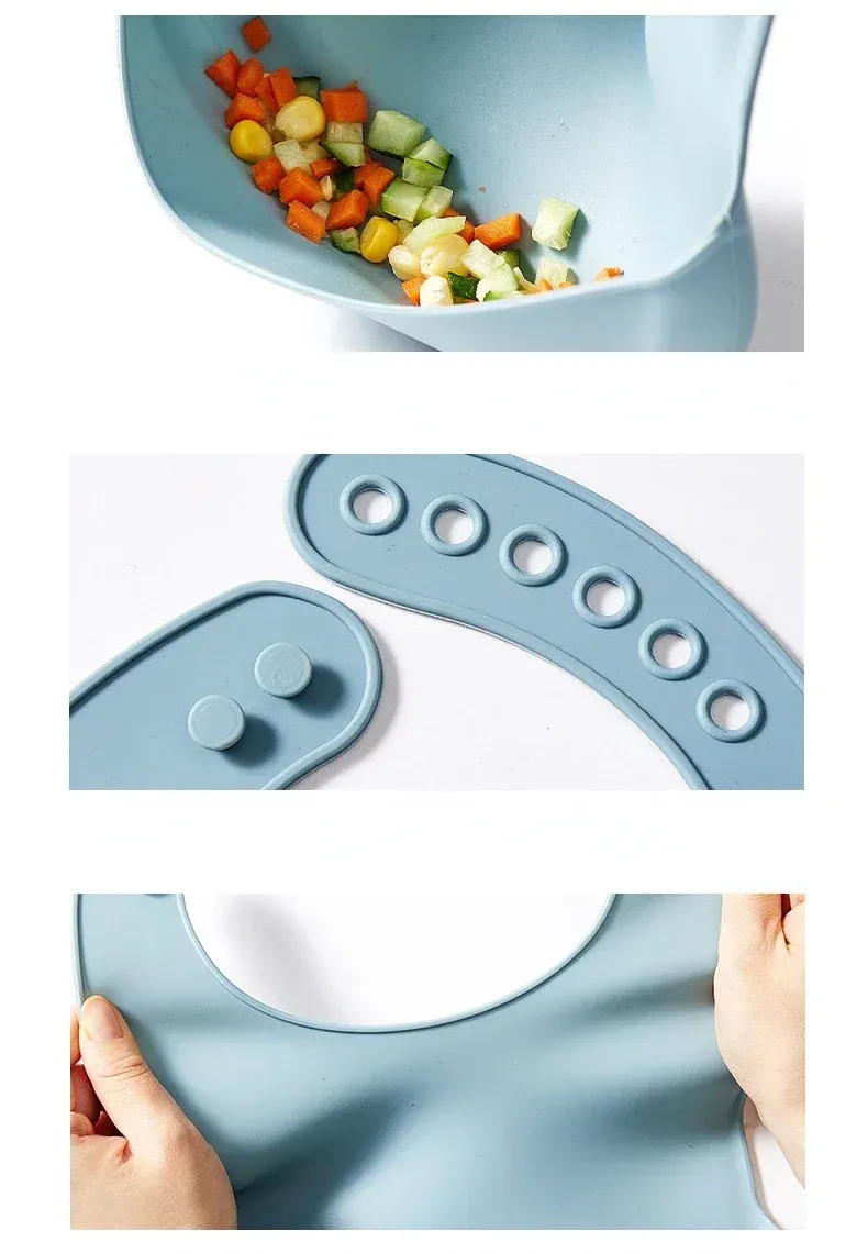 Waterproof Silicone Baby Bibs with Banana Design - Soft, Edible, Adjustable Feeding Apron for Newborns & Infants, Prevents Drool & Mess showcase 2