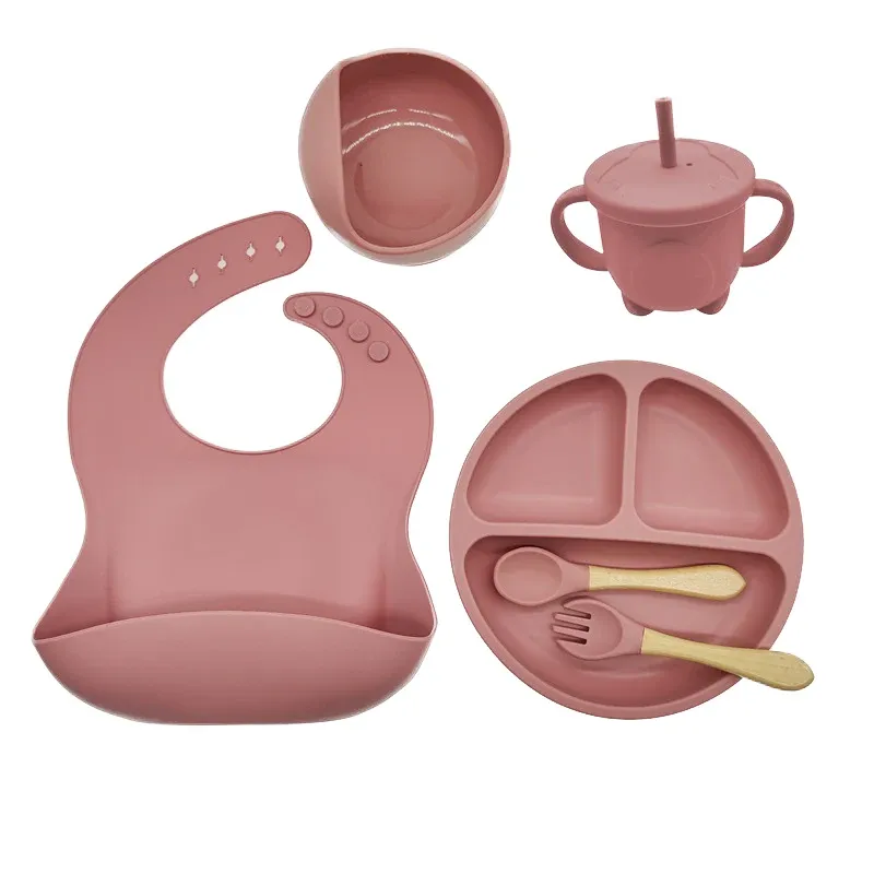 8-Piece Baby Silicone Tableware Set for Toddlers & Infants: Includes Bib, Suction Bowl, Plate, Utensils, Straw Cup - BPA-Free, Easy Clean, Self-Feeding Aid for Ghana thumbnail 4