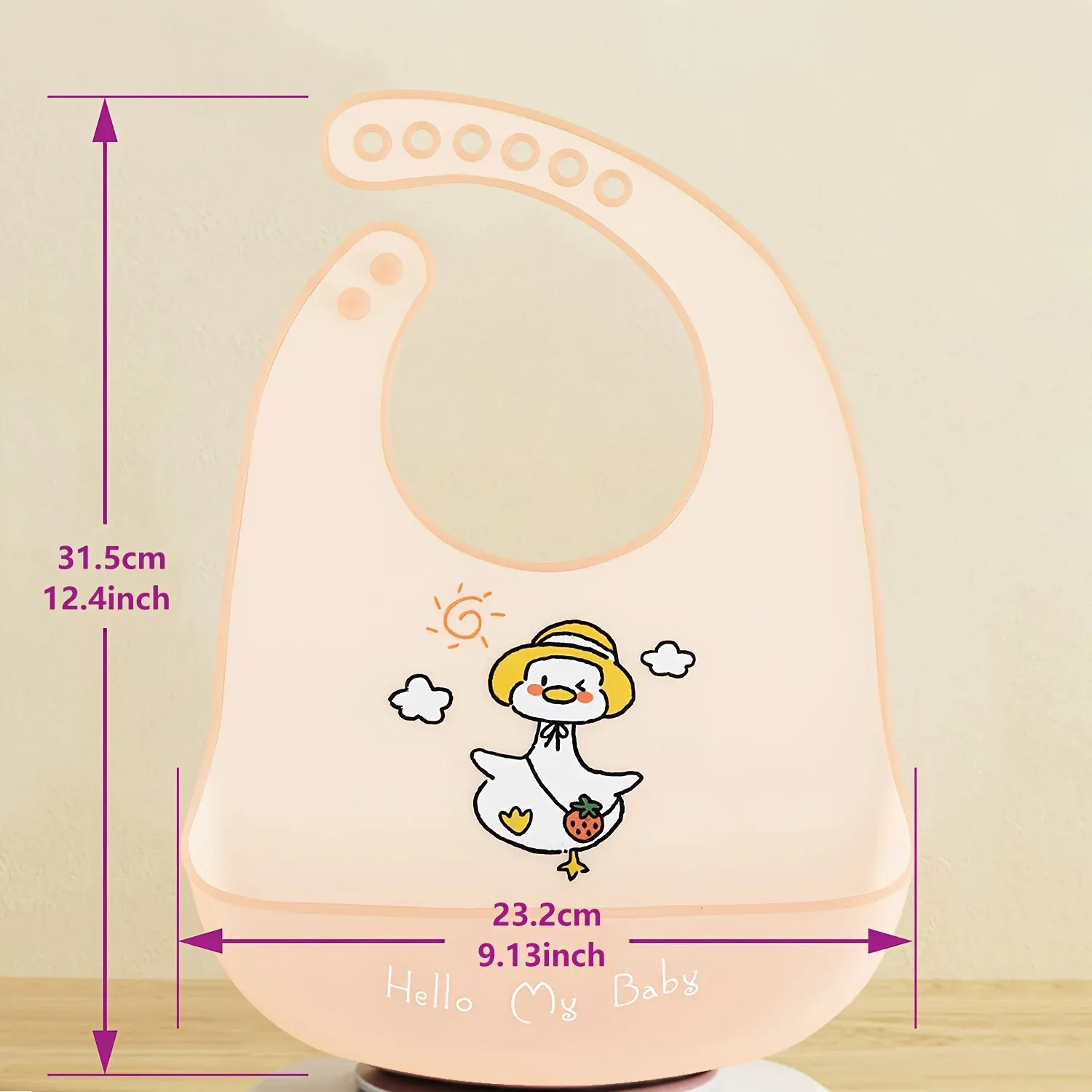 Waterproof Silicone Baby Bibs with Cute Cartoon Animal Print - Adjustable Soft Bib for Girls and Boys, Easy Clean Feeding Bib for Baby Essentials thumbnail 5