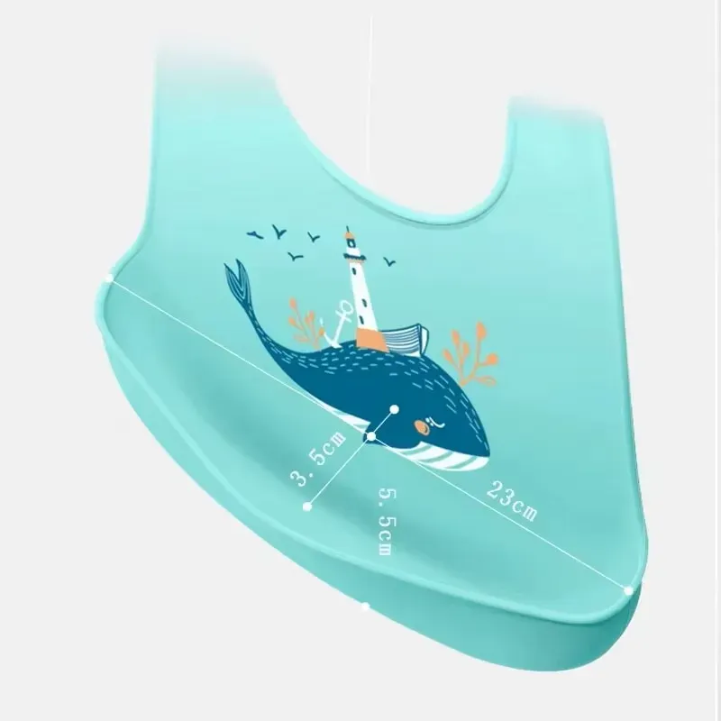 Waterproof Silicone Baby Bibs for Girls & Boys - Cute Printed Design, Adjustable Soft Leak-Proof Feeding Bibs, BPA-Free & Easy Clean for Toddlers thumbnail 4