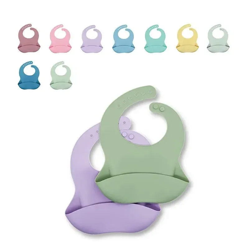 3D Waterproof Silicone Baby Bib with Cute Cartoon Animal Print - Adjustable Soft Feeding Bib for Girls and Boys thumbnail 1