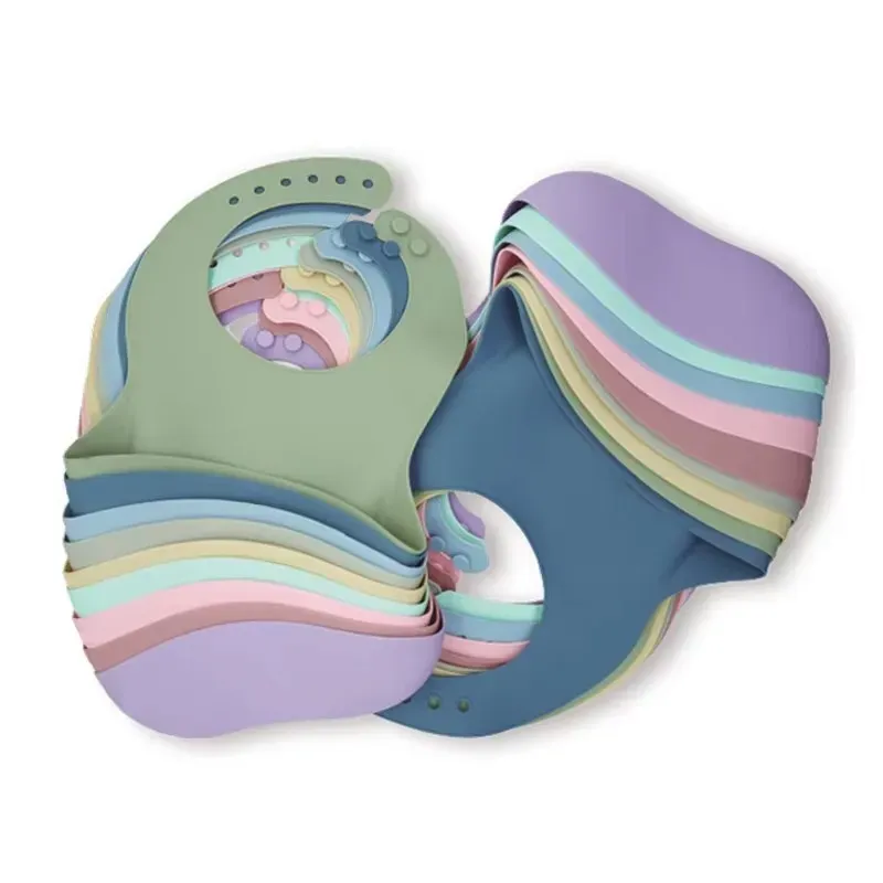 3D Waterproof Silicone Baby Bib with Cute Cartoon Animal Print - Adjustable Soft Feeding Bib for Girls and Boys thumbnail 2