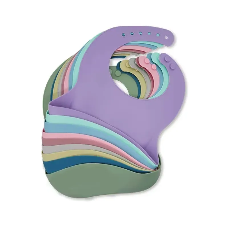 3D Waterproof Silicone Baby Bib with Cute Cartoon Animal Print - Adjustable Soft Feeding Bib for Girls and Boys thumbnail 3