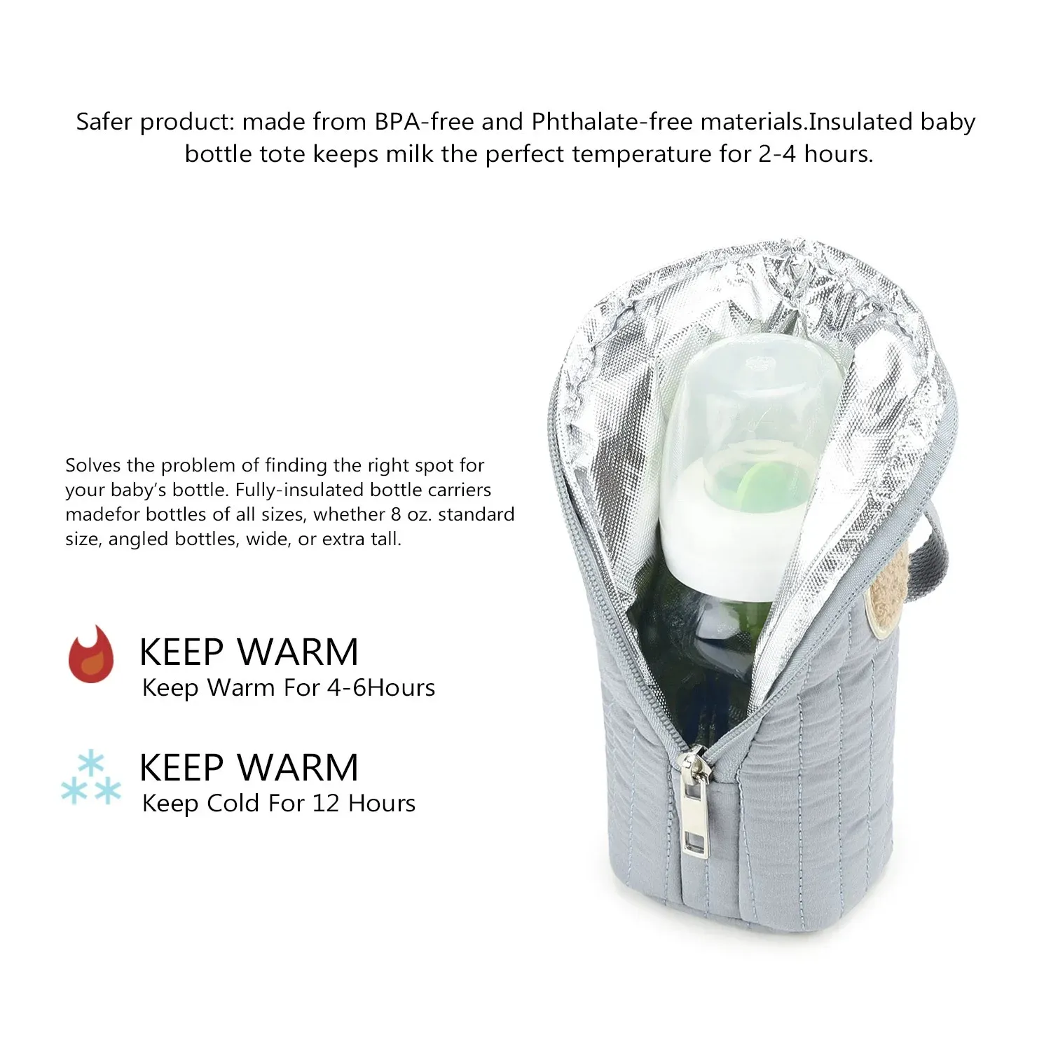 Portable Cartoon Baby Bottle Warmer Bag Insulated Aluminum Foil Stroller Hanging Bag for Infant Feeding On-the-Go thumbnail 4