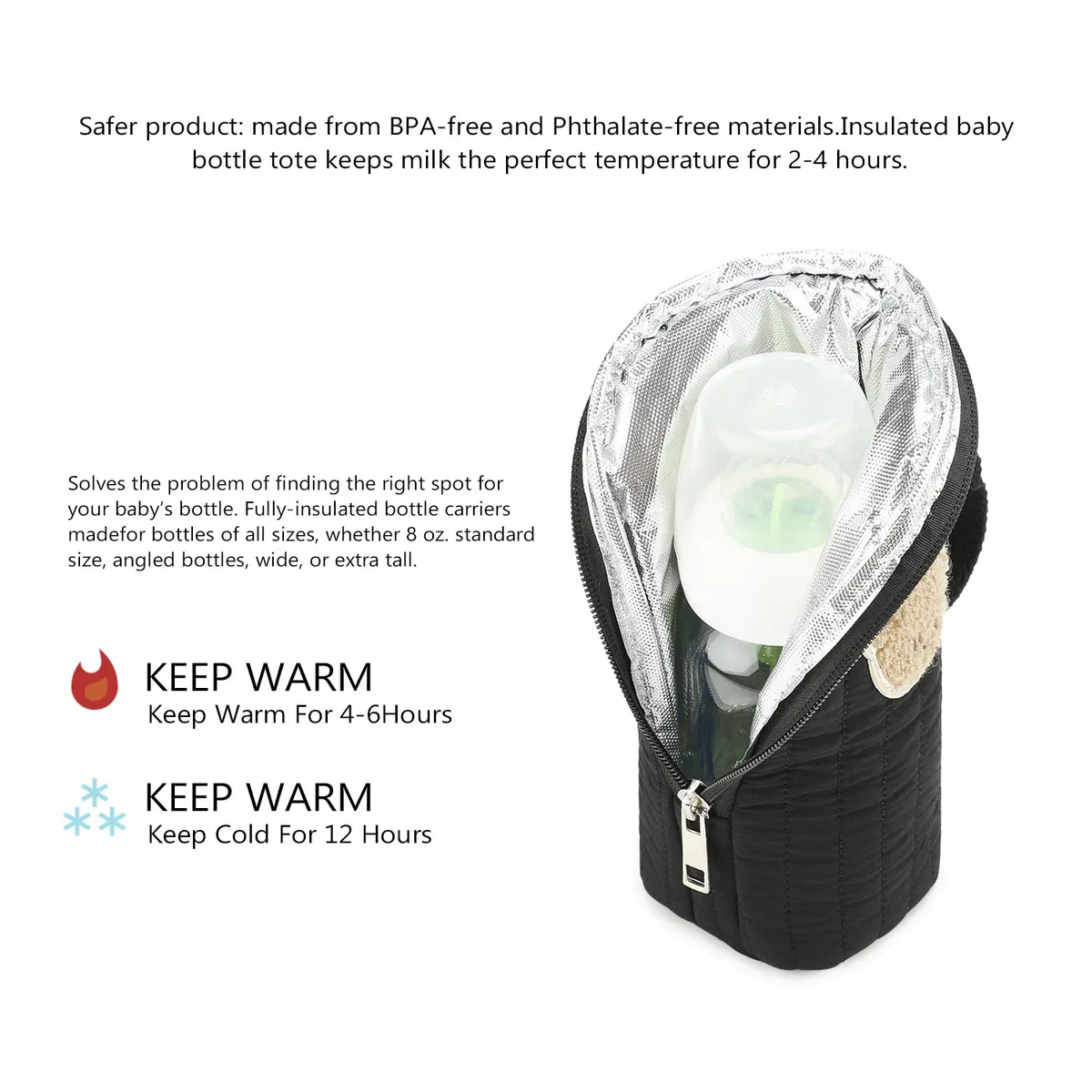 Portable Cartoon Baby Bottle Warmer Bag Insulated Aluminum Foil Stroller Hanging Bag for Infant Feeding On-the-Go showcase 9