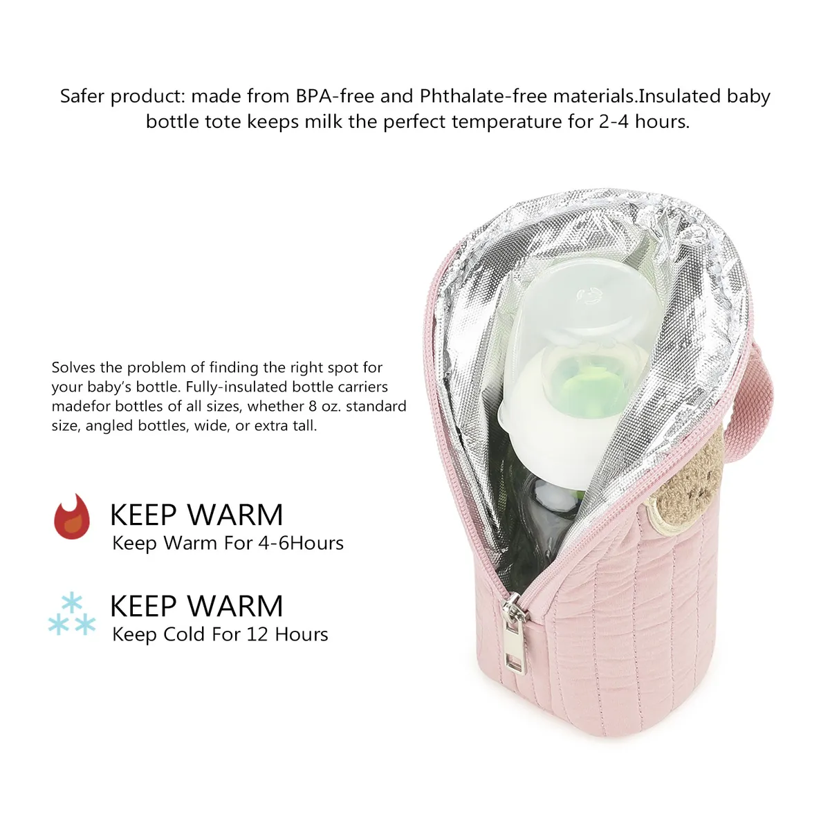 Portable Cartoon Baby Bottle Warmer Bag Insulated Aluminum Foil Stroller Hanging Bag for Infant Feeding On-the-Go showcase 4