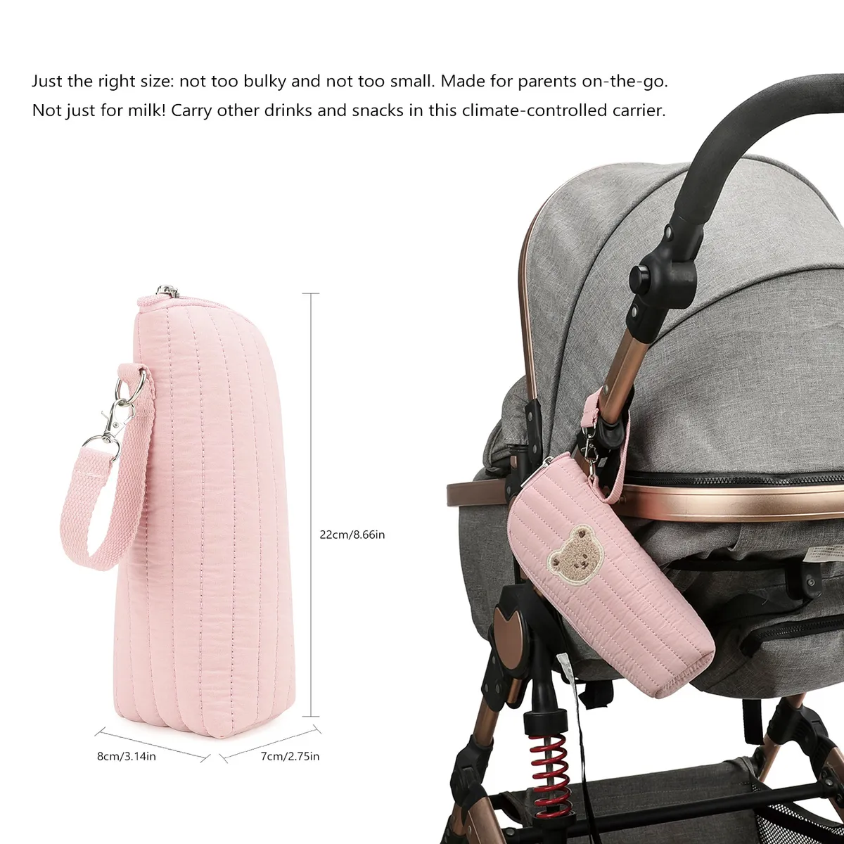 Portable Cartoon Baby Bottle Warmer Bag Insulated Aluminum Foil Stroller Hanging Bag for Infant Feeding On-the-Go showcase 5