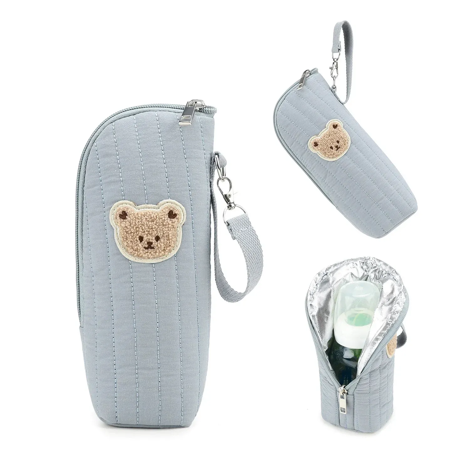 Portable Cartoon Baby Bottle Warmer Bag Insulated Aluminum Foil Stroller Hanging Bag for Infant Feeding On-the-Go thumbnail 5