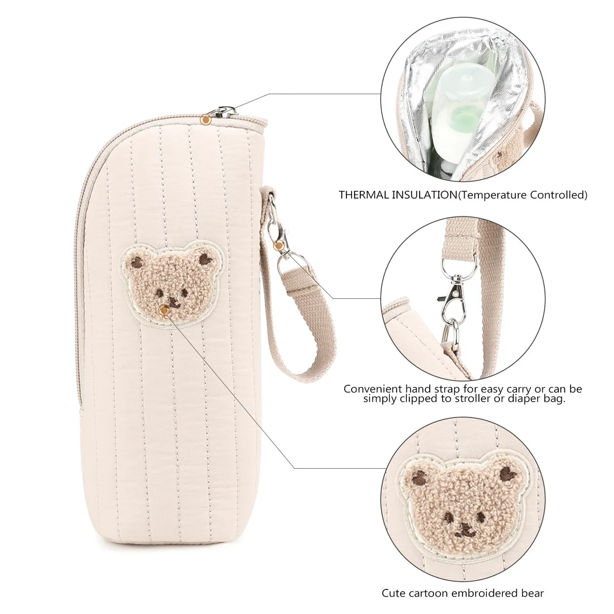 Portable Cartoon Baby Bottle Warmer Bag Insulated Aluminum Foil Stroller Hanging Bag for Infant Feeding On-the-Go showcase 13