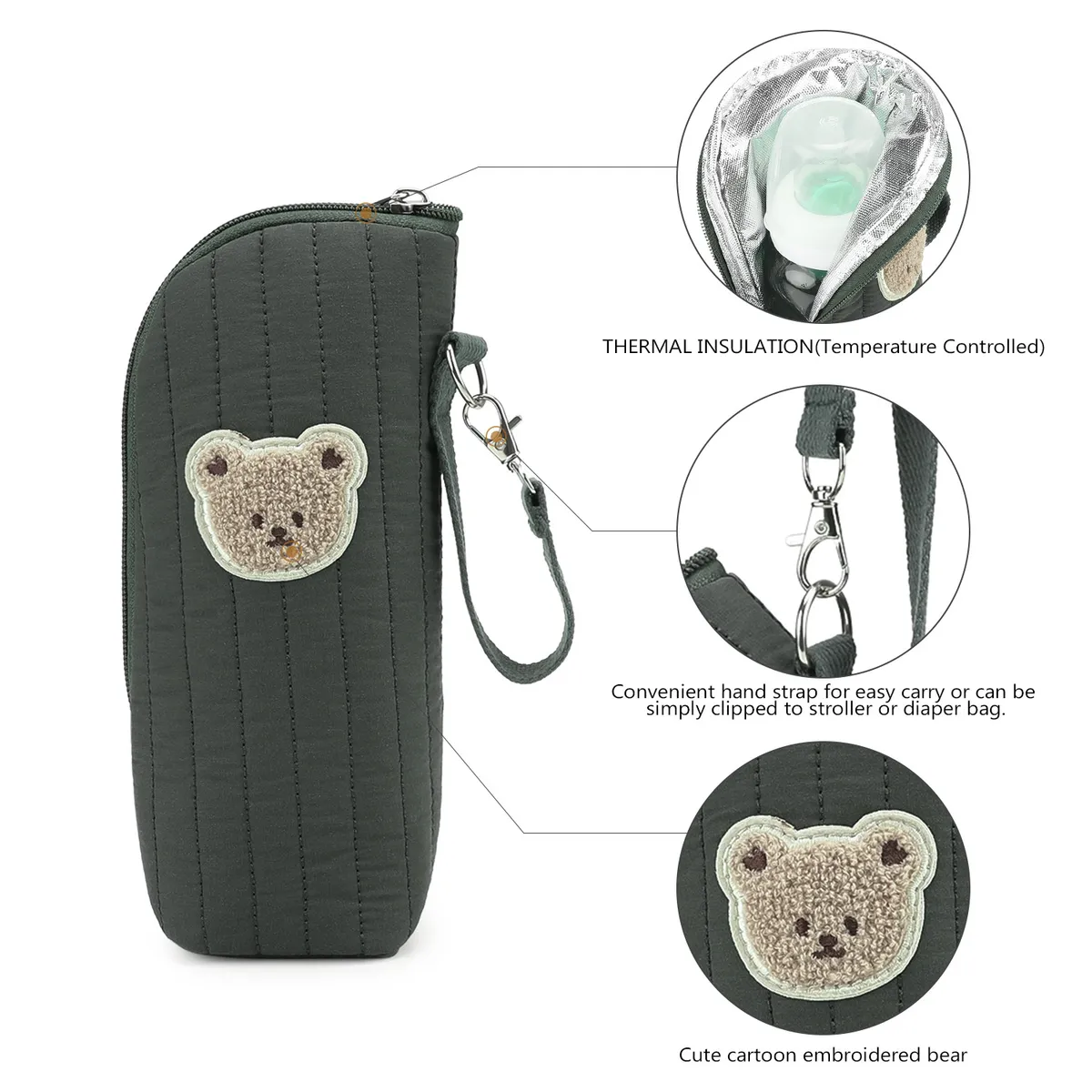 Portable Cartoon Baby Bottle Warmer Bag Insulated Aluminum Foil Stroller Hanging Bag for Infant Feeding On-the-Go showcase 23