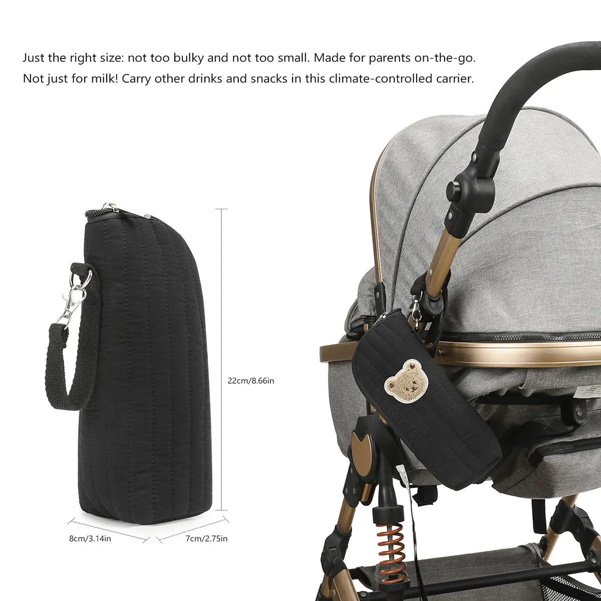 Portable Cartoon Baby Bottle Warmer Bag Insulated Aluminum Foil Stroller Hanging Bag for Infant Feeding On-the-Go showcase 10