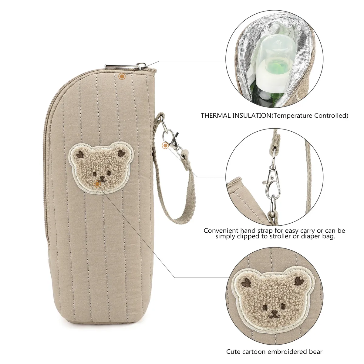 Portable Cartoon Baby Bottle Warmer Bag Insulated Aluminum Foil Stroller Hanging Bag for Infant Feeding On-the-Go showcase 28
