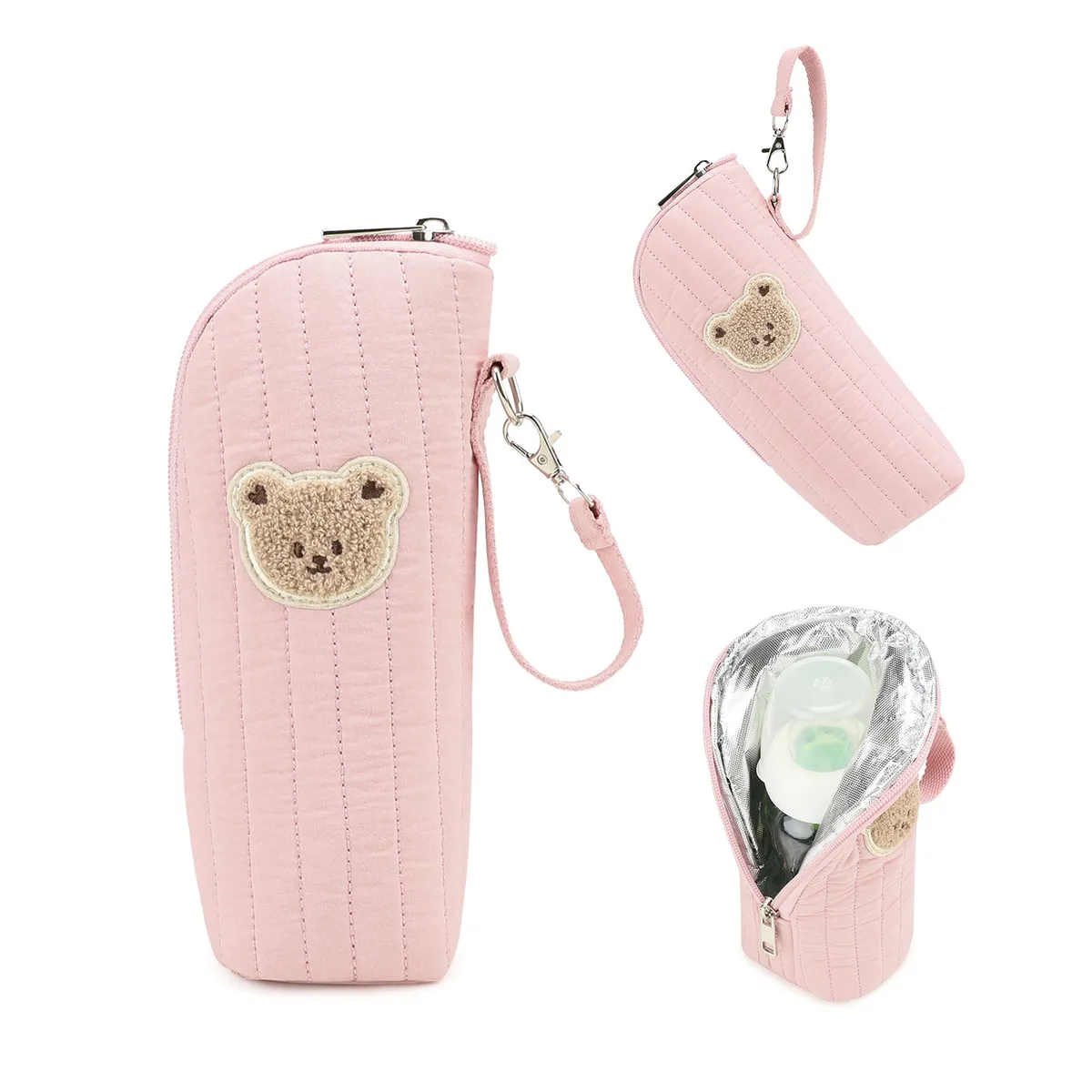 Portable Cartoon Baby Bottle Warmer Bag Insulated Aluminum Foil Stroller Hanging Bag for Infant Feeding On-the-Go showcase 1