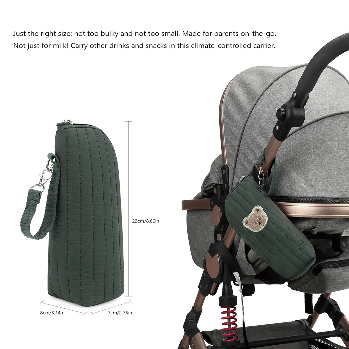 Portable Cartoon Baby Bottle Warmer Bag Insulated Aluminum Foil Stroller Hanging Bag for Infant Feeding On-the-Go showcase 25