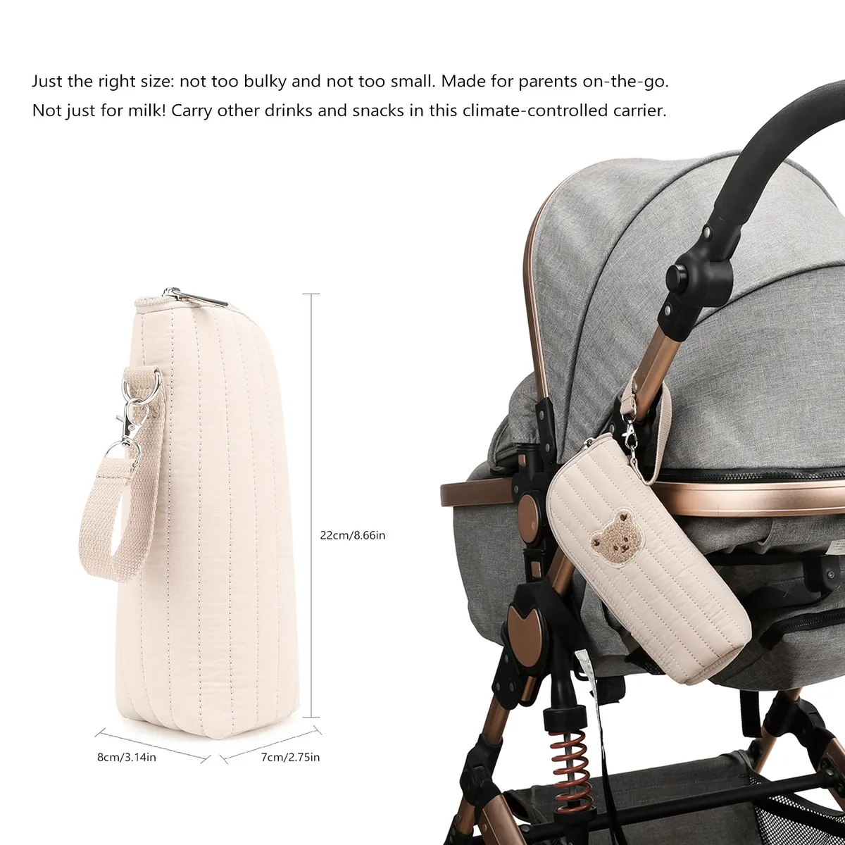 Portable Cartoon Baby Bottle Warmer Bag Insulated Aluminum Foil Stroller Hanging Bag for Infant Feeding On-the-Go showcase 15