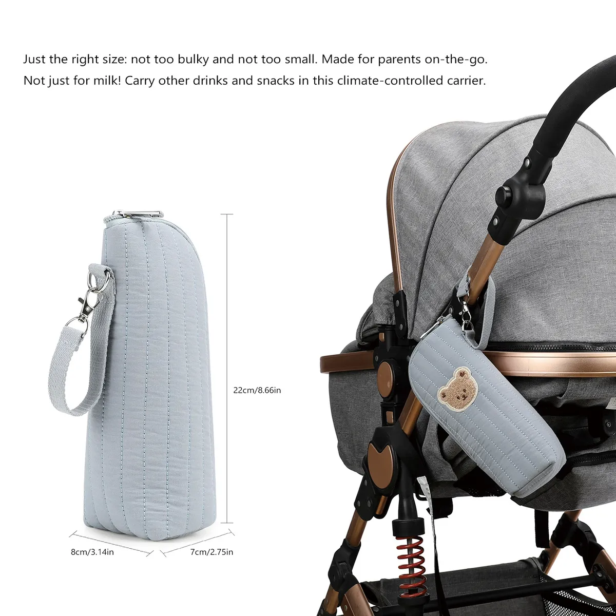 Portable Cartoon Baby Bottle Warmer Bag Insulated Aluminum Foil Stroller Hanging Bag for Infant Feeding On-the-Go showcase 20