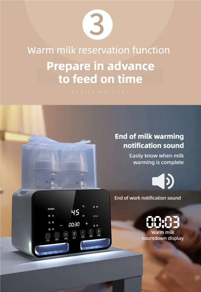 TINSOL Smart Baby Bottle Warmer & Sterilizer - Multifunctional Thermos for Quick Milk Heating & Breastmilk Warming, Essential Baby Product showcase 17