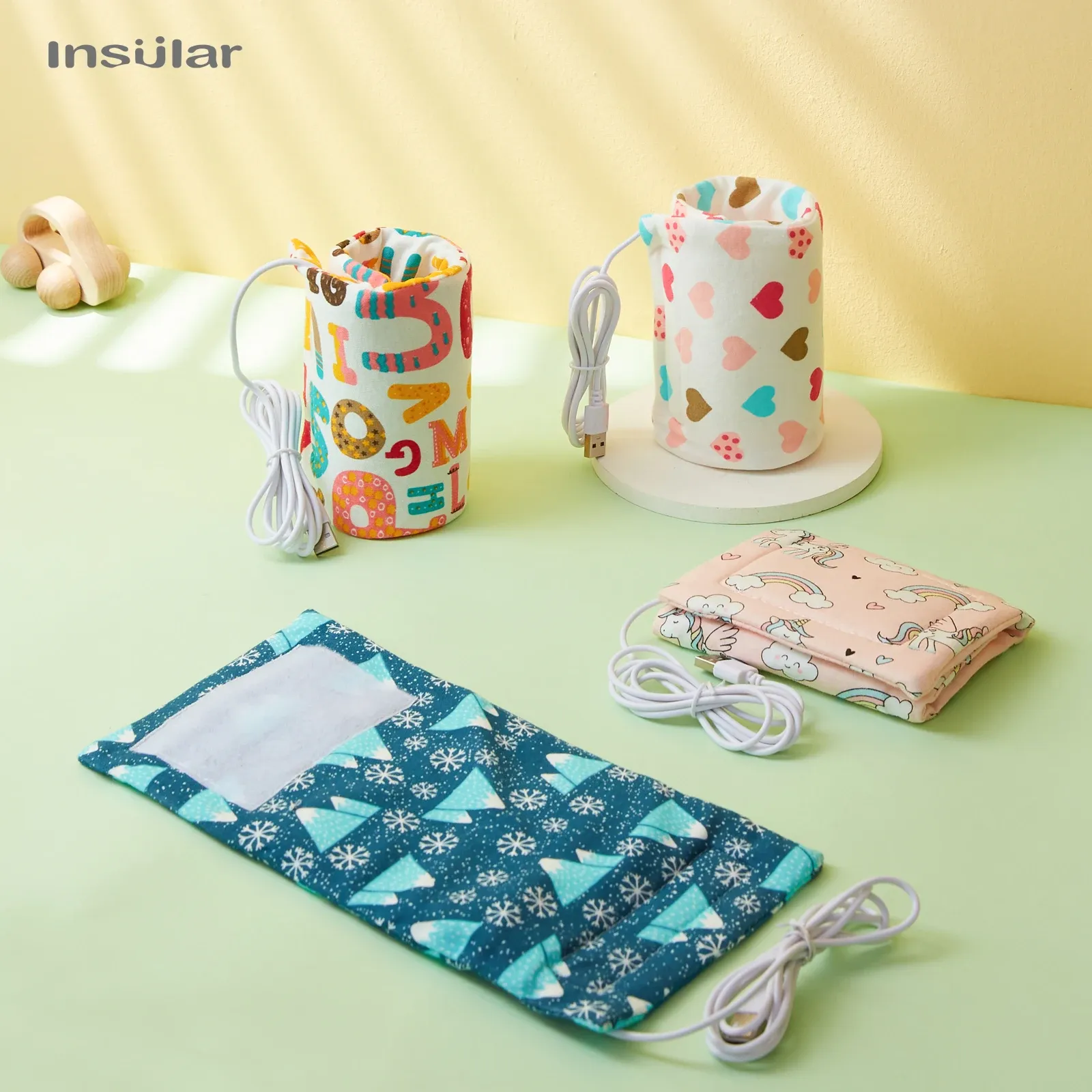 Portable USB Milk Warmer Insulated Bag for Baby Bottles - Travel Cup Heater for Infant Feeding, Ages 7-12 Months, Durable Polyester thumbnail 2