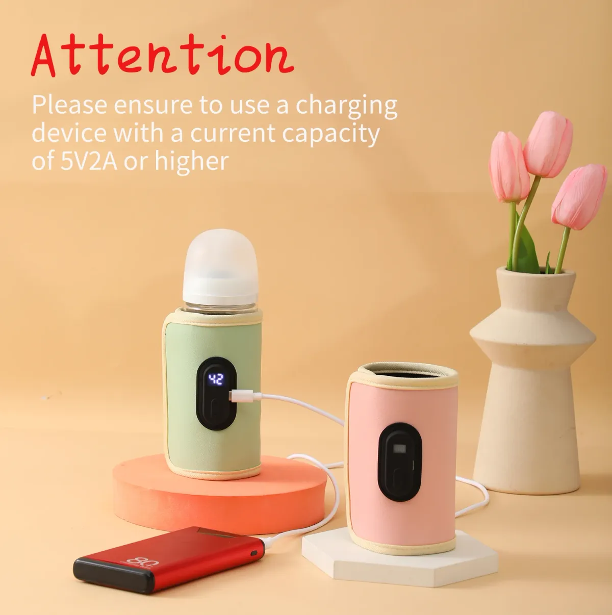 Portable USB Baby Milk Warmer & Bottle Heater for Travel - Safe, Compact, Easy to Use On-the-Go for Infants showcase 1