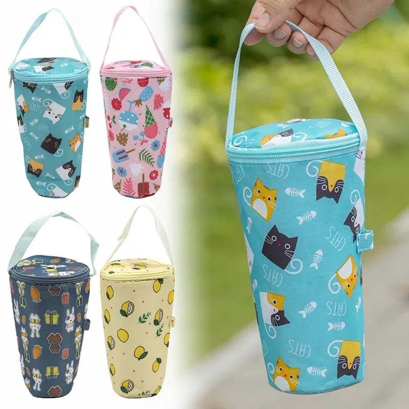Cartoon Baby Milk Bottle Insulation Bag - Portable Waterproof Thermal Cooler Bag with Stroller Hook for On-the-Go Feeding thumbnail 1