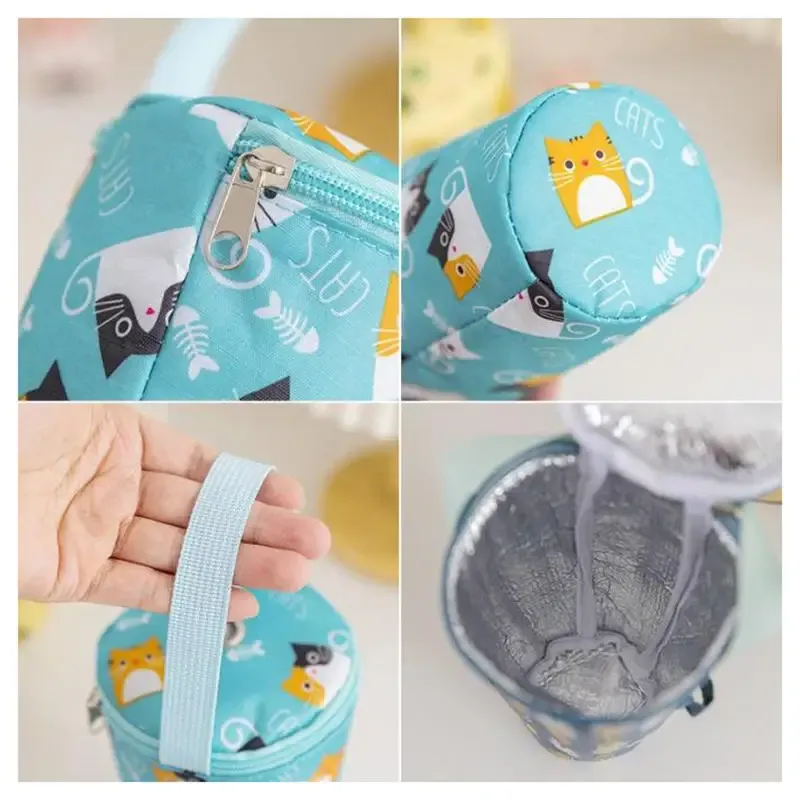 Cartoon Baby Milk Bottle Insulation Bag - Portable Waterproof Thermal Cooler Bag with Stroller Hook for On-the-Go Feeding showcase 13