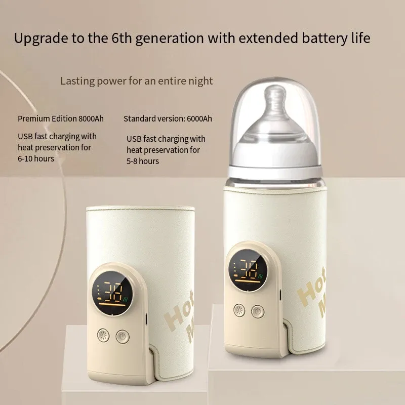Smart USB Baby Bottle Warmer & Sterilizer Sleeve - Portable High-Capacity, Temperature Control for Newborns on the Go thumbnail 2